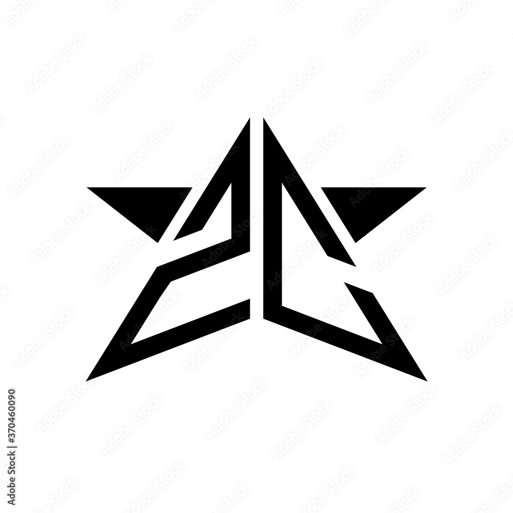 Initial Star Monogram Logo ZC