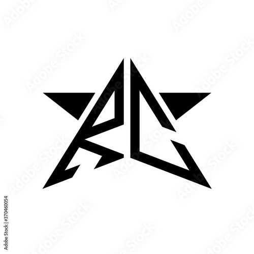 Initial Star Monogram Logo RC
