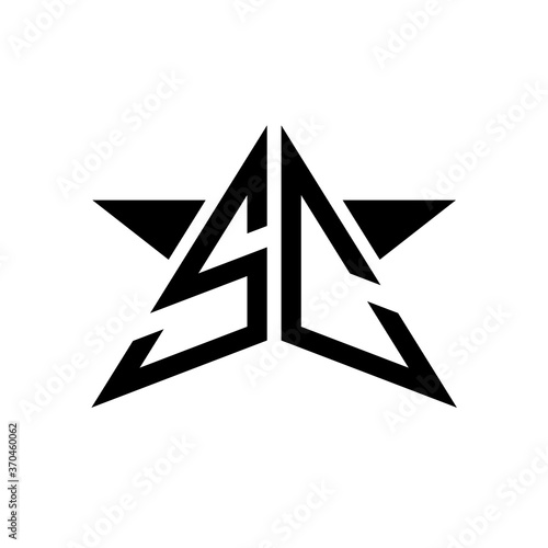 Initial Star Monogram Logo SC