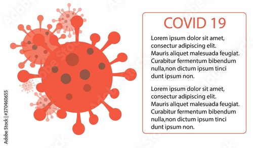 Pandemic Novel Coronavirus 2019 ncov virus diagram information with proteins isolated on white background
