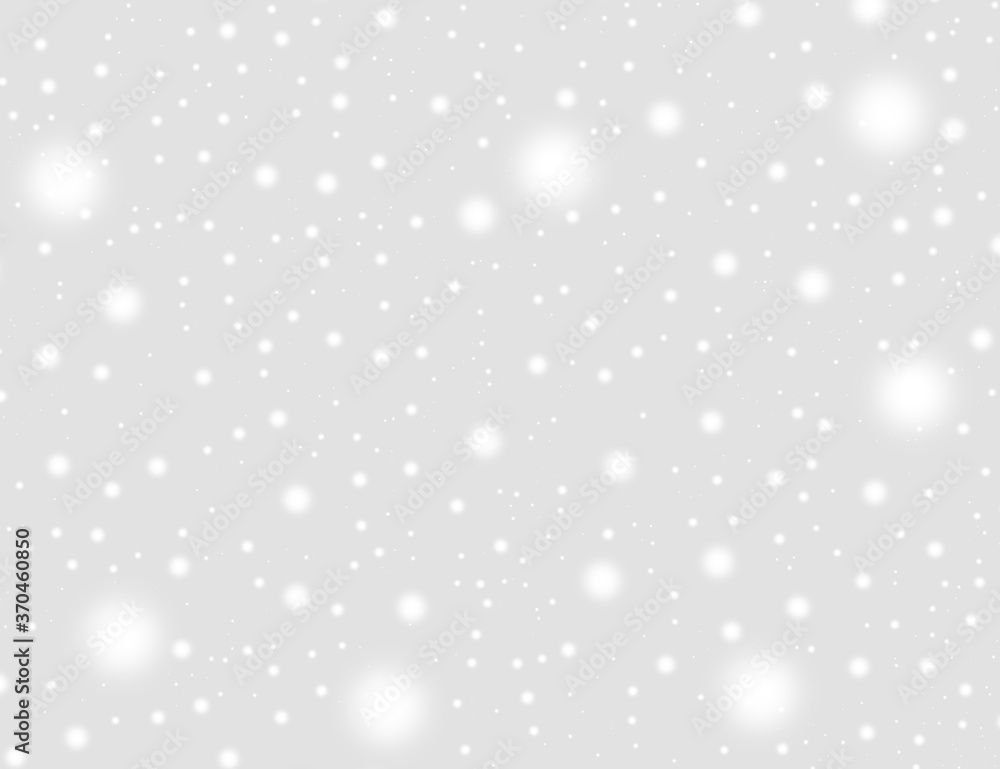 A brilliant gray background with circles. Template for a holiday card with bright and sparkling lights.