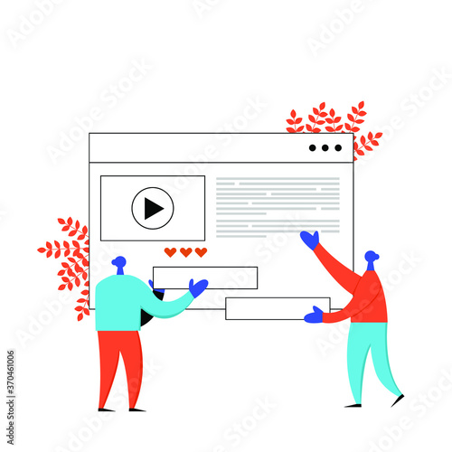 Web design, Teamwork business vector illustration in modern, trendy style