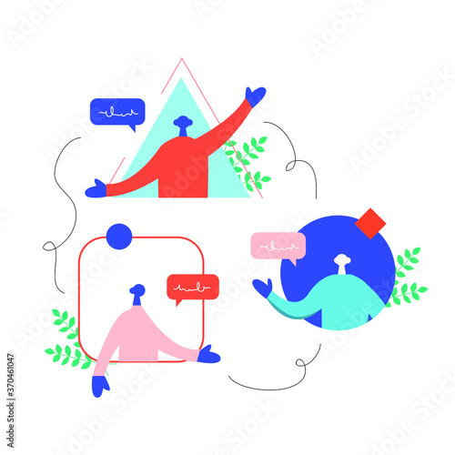 People talking, business vector illustration concept in modern style