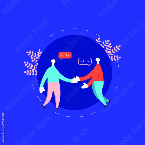 People talking business concept vector illustration in trendy, modern style 