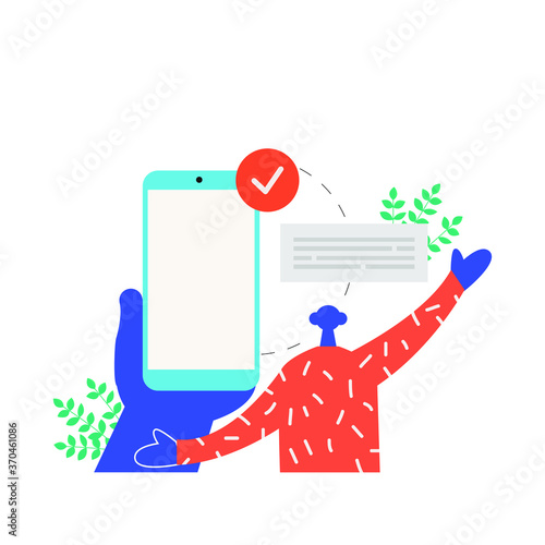 Phone mobile business concept vector illustration in trendy modern style