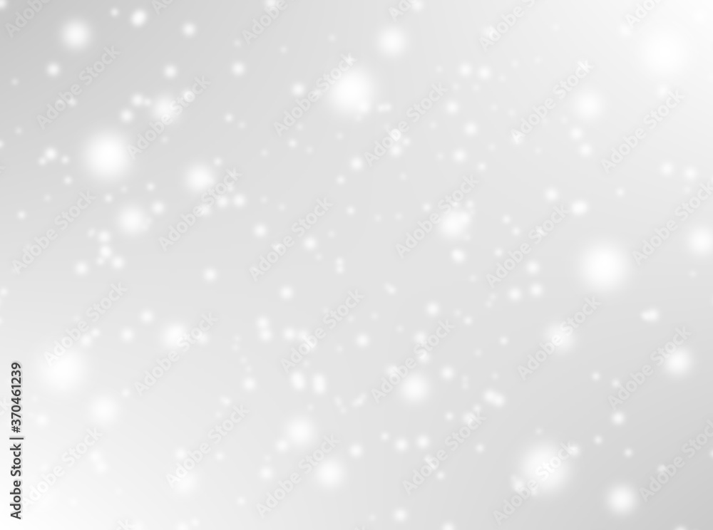 A brilliant gray background with circles. Template for a holiday card with bright and sparkling lights.