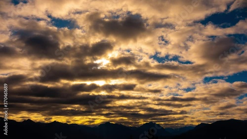 Majestic Mountain Jasper Valley At Sunset Time Lapse 4K