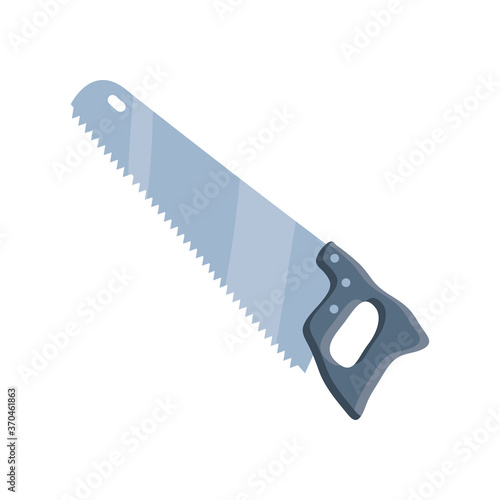 saw for sawing wood on white background