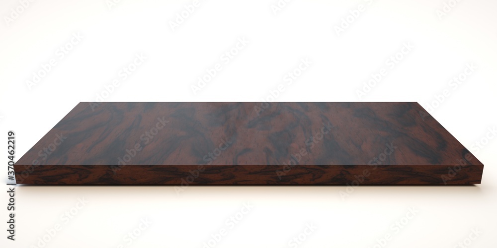 E3d illustration mpty wood table on isolate white background and display montage E3d illustration mpty wood table on isolate white background and display montage