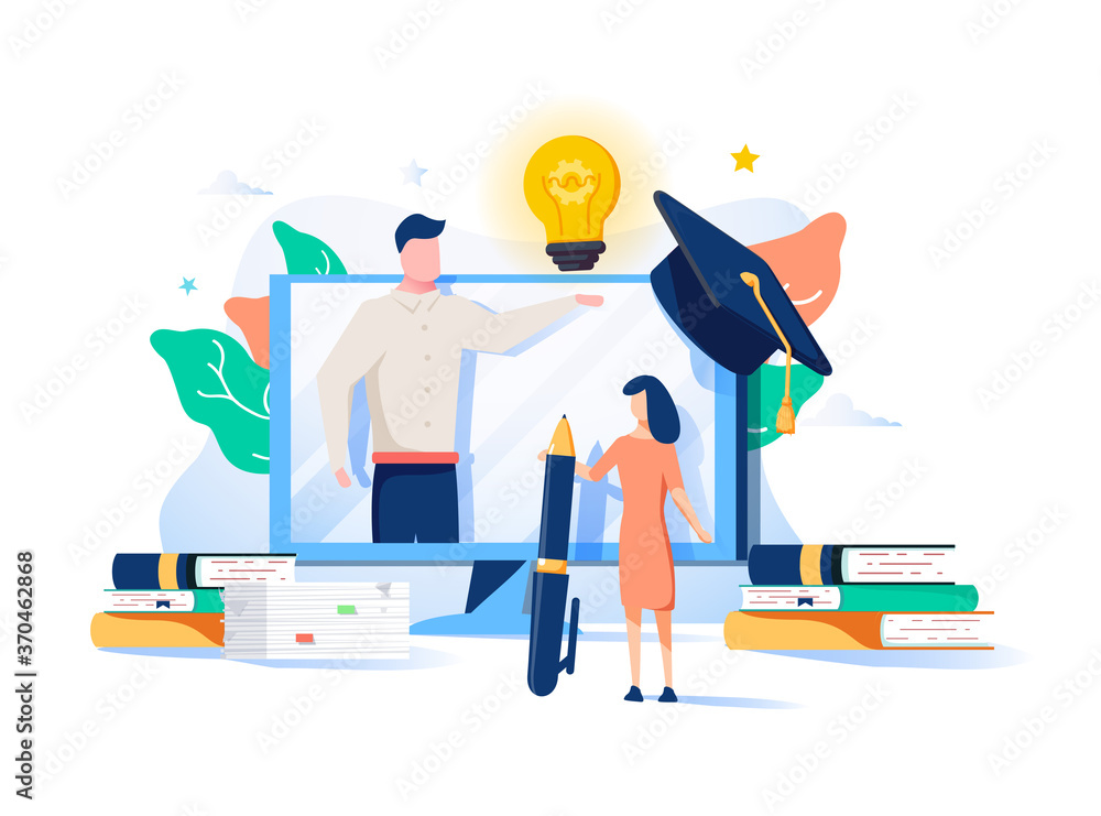Educational web seminar, internet classes, professional personal teacher service icons set. Webinar, digital classroom. Educational web seminar, internet classes, professional personal teacher service icons set. Webinar, digital classroom.