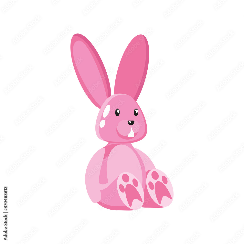 toy rabbit, rubber animal on white background toy rabbit, rubber animal on white background