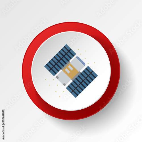 Hubble space telescope colored button icon. Element of space illustration. Signs and symbols icon can be used for web, logo, mobile app, UI, UX