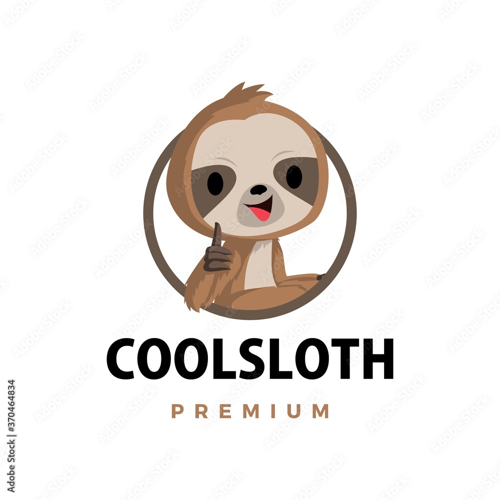 Obraz premium lenistwo kciuk w górę maskotka charakter logo ikona ilustracja wektorowa