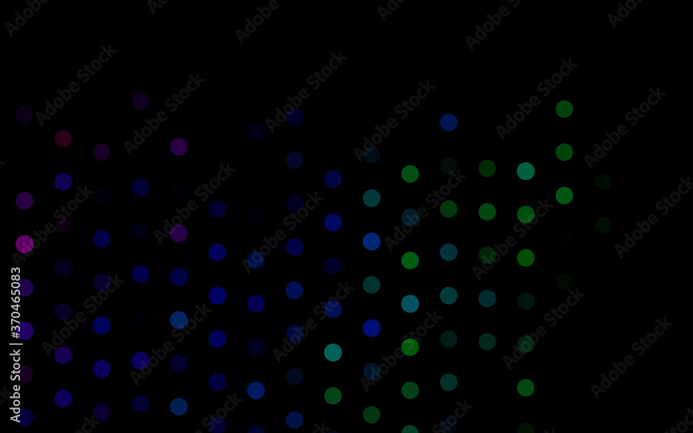 Dark Multicolor, Rainbow vector background with bubbles.