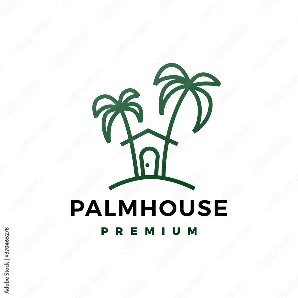 palm house logo vector icon illustration
