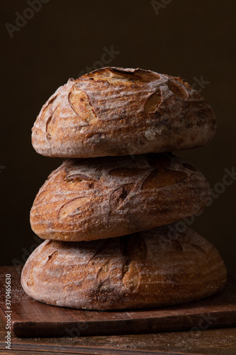 Wallpaper Mural Freshly baked sourdough bread with floral decoration on it  Torontodigital.ca