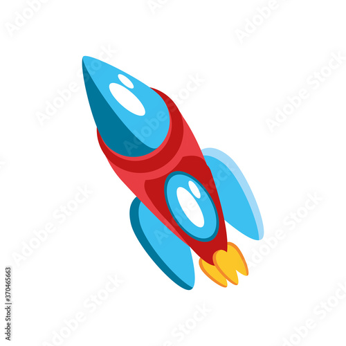 rocket, kids toy on white background
