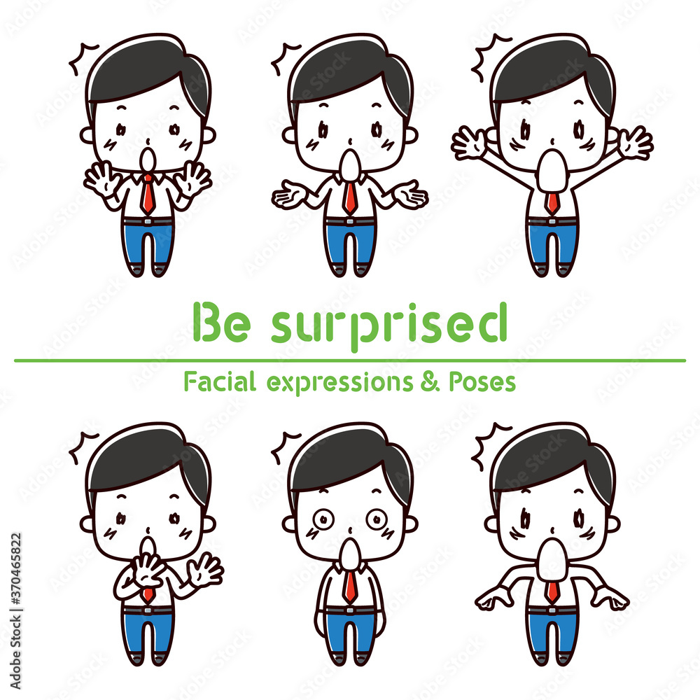 Facial expressions & Poses set / Be surprised / Businessman Facial expressions & Poses set / Be surprised / Businessman