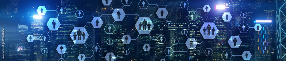 Human resources theme with downtown Hong-Kong skyline buildings. Human resources theme with downtown Hong-Kong skyline buildings.