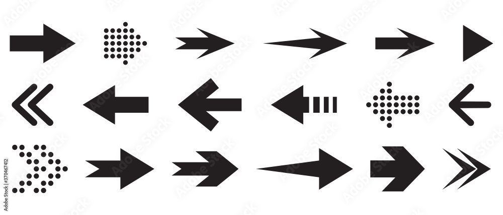 Set of black vector arrows. Arrows vector icon. Arrows vector collection. Vector design elements. Illustration on white background. for business infographic, banner, web and concept design. Set of black vector arrows. Arrows vector icon. Arrows vector collection. Vector design elements. Illustration on white background. for business infographic, banner, web and concept design.