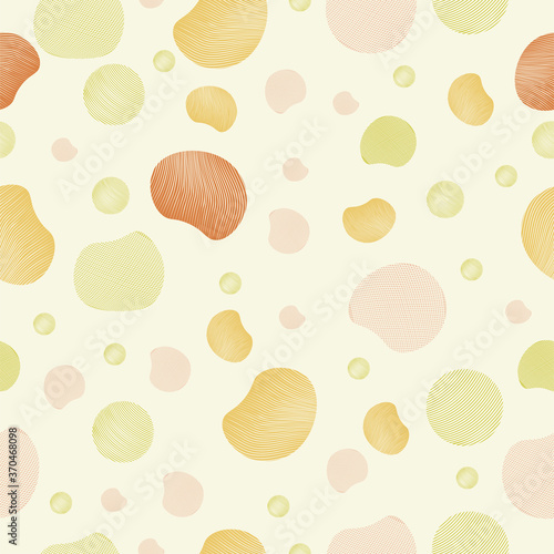 Fabric texture circles and circle wave seamless pattern, full-color retro. Abstract seamless pattern for card, invitation, poster, diary, album, sketchbook cover, textile fabric, garment, etc.