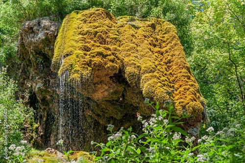 Part of waterfall Maiden Tears, Dniester Canyon, Monastirok, Ukraine photo