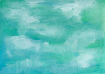 Azure beautiful watercolor texture background for design. Oil painted high resolution seamless texture.  There is blank place for your text, textures design art work or skin product.