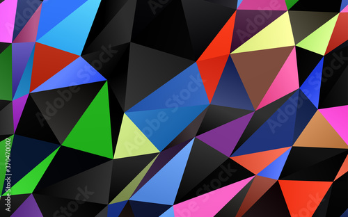 Light Multicolor  Rainbow vector polygonal pattern.