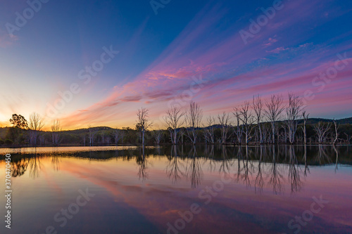 sunset over the lake