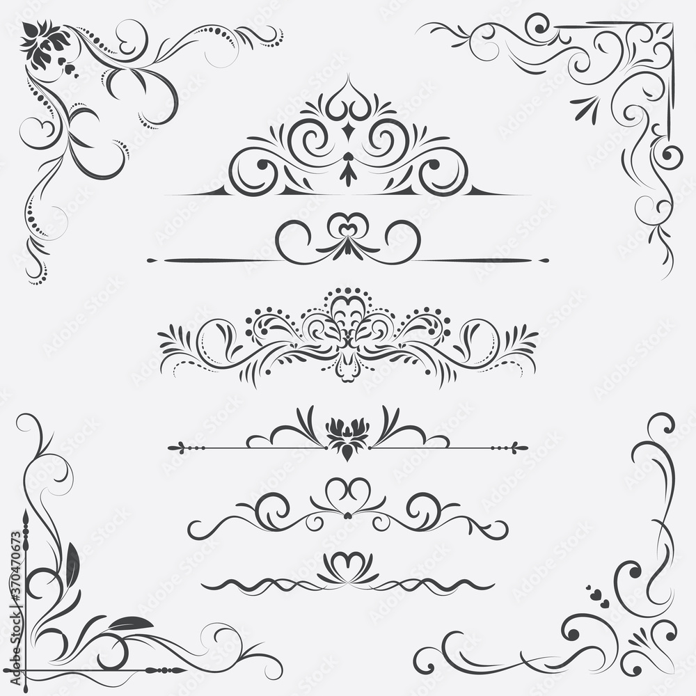 Vintage ornament greeting card vector template. Retro wedding invitations, advertising or other design and place for text. Flourishes frame.
