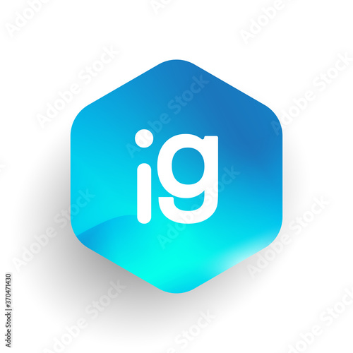 Letter IG logo in hexagon shape and colorful background, letter combination logo design for business and company identity.