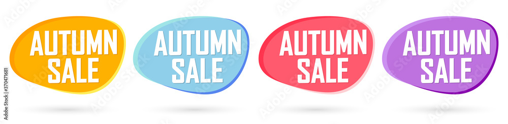Obraz premium Set Autumn Sale bubble banners design template, discount tags, app icons, vector illustration