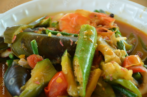 Obraz na płótnie Pinakbet (mixed vegetables) Filipino cuisine meal w salonie
