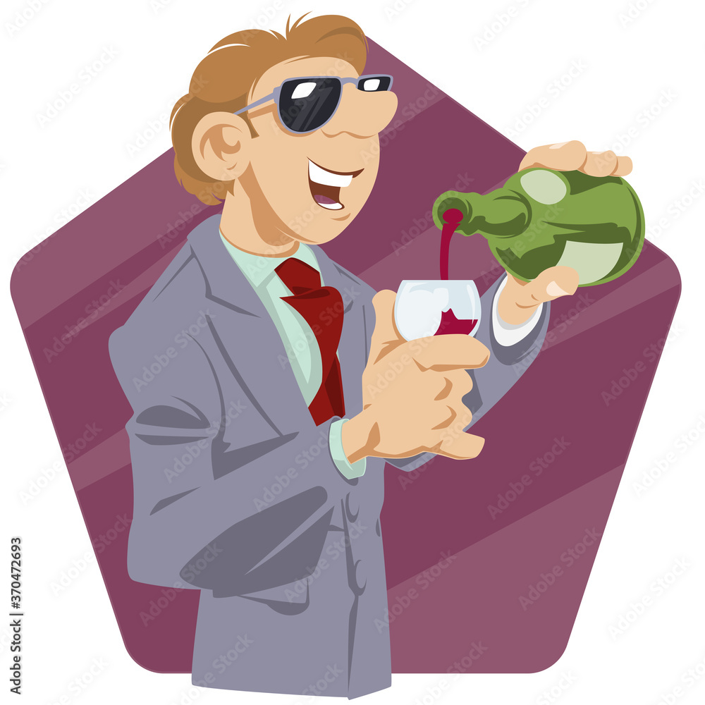 Man is drinking wine. Guy with bottle alcohol. Bad habit. Funny people Man is drinking wine. Guy with bottle alcohol. Bad habit. Funny people