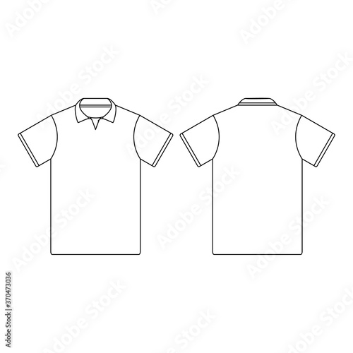 Template jersey collar vector illustration flat design outline template clothing collection