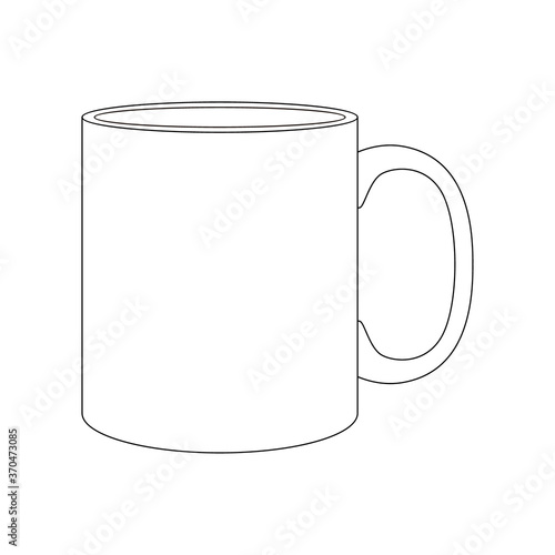 Template mug vector illustration flat design outline template collection