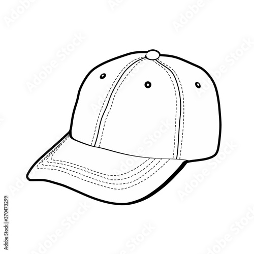 Template cap vector illustration flat design outline template clothing collection