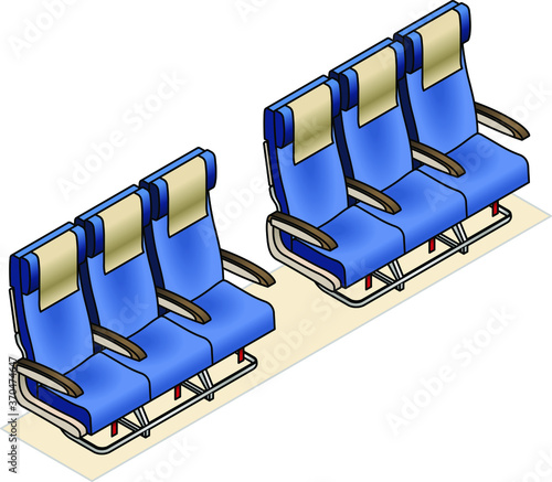 Aircraft seating row configuration: 3 - 3