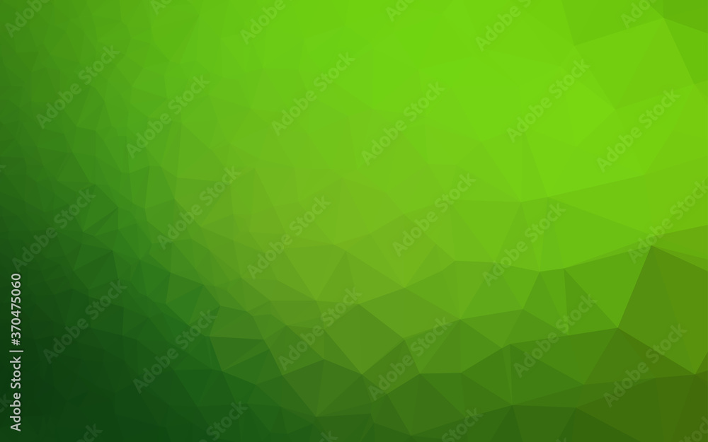 Light Green vector shining triangular pattern.