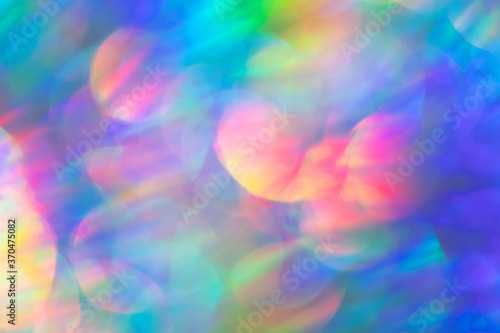 close up blurred bokeh detail of holographic foil