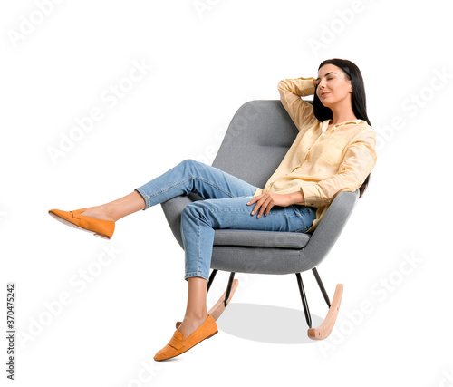 Young woman relaxing in arm...