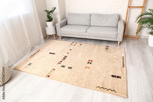Fotografie Interior of modern room with soft carpet