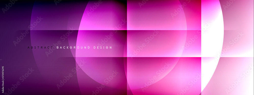 Fototapeta premium Vector abstract background - circle and cross on fluid gradient with shadows and light effects. Techno or business shiny design templates for text