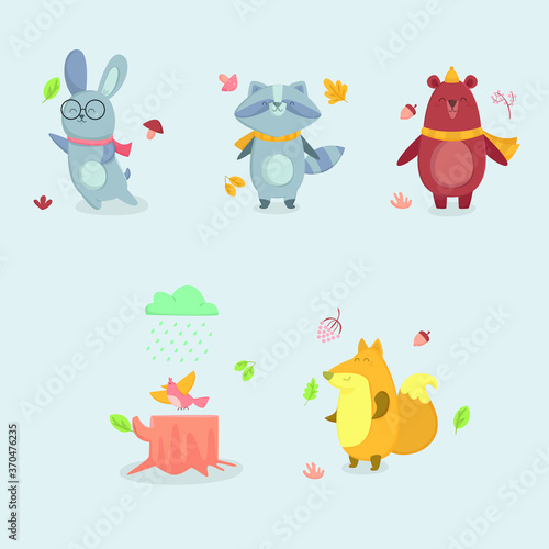 autumn forest animals hand drawn (2)