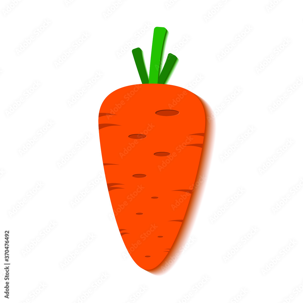 Beautiful orange carrot on a white background, sign for design, vector illustration Beautiful orange carrot on a white background, sign for design, vector illustration
