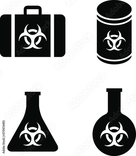 Icons: infectious items. Biohazard concept.