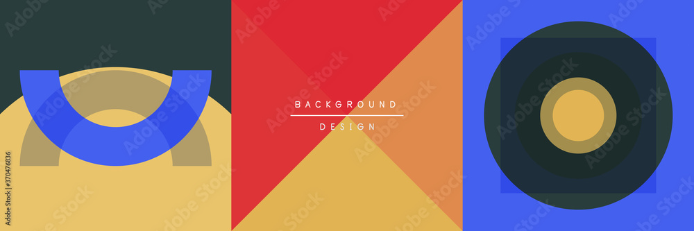 Fototapeta premium Neo memphis geometric pattern with circles, squares and lines. Pop art abstract background for covers, banners, flyers and posters and other templates