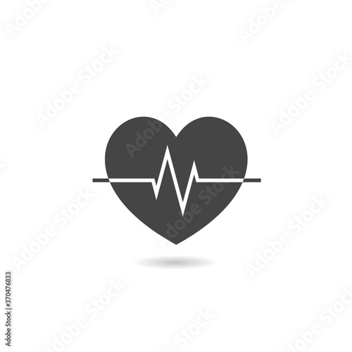 Heart rate icon with shadow