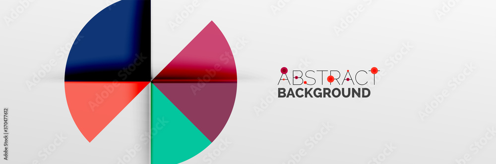 Bright color circles, abstract round shapes and triangles composition with shadow effects. Vector modern geometric design template Bright color circles, abstract round shapes and triangles composition with shadow effects. Vector modern geometric design template