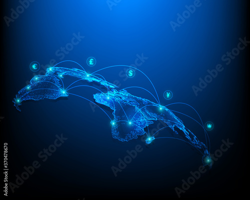 Business network International money transfer Changing currency worldwide illustration eps10 vector